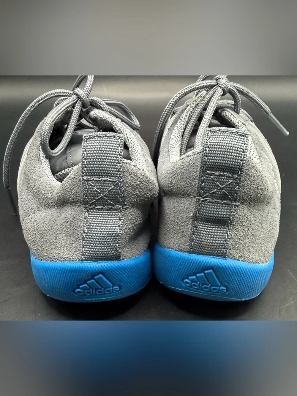 adidas Kids Gray Sneakers with Blue Soles- Size:11‎
